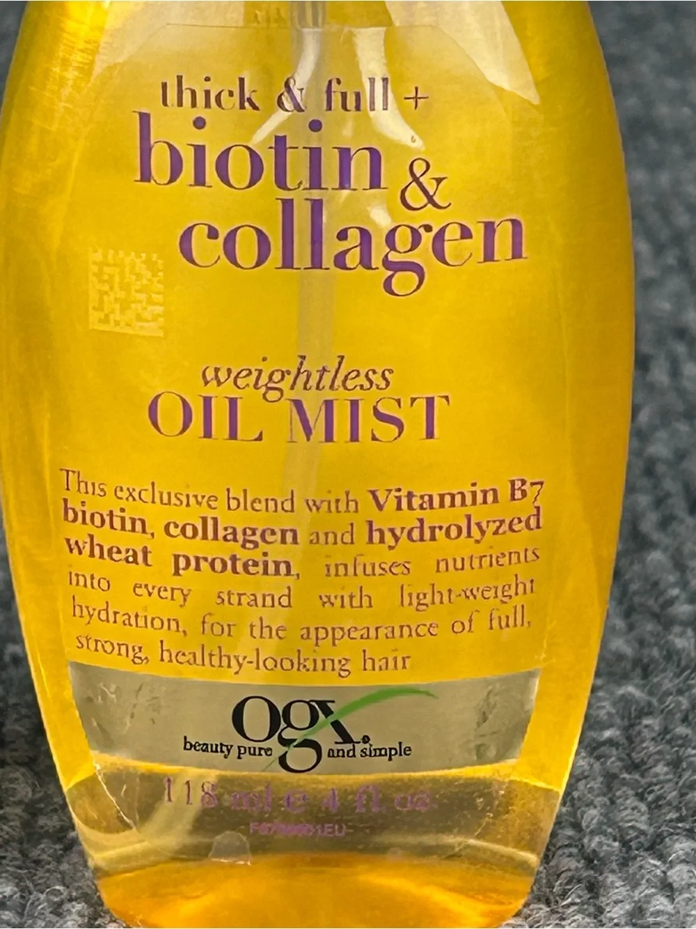 TWO OGX Biotin & Collagen Weightless Oil Spray ~ Thick & Full Hair ~ 4fl oz each